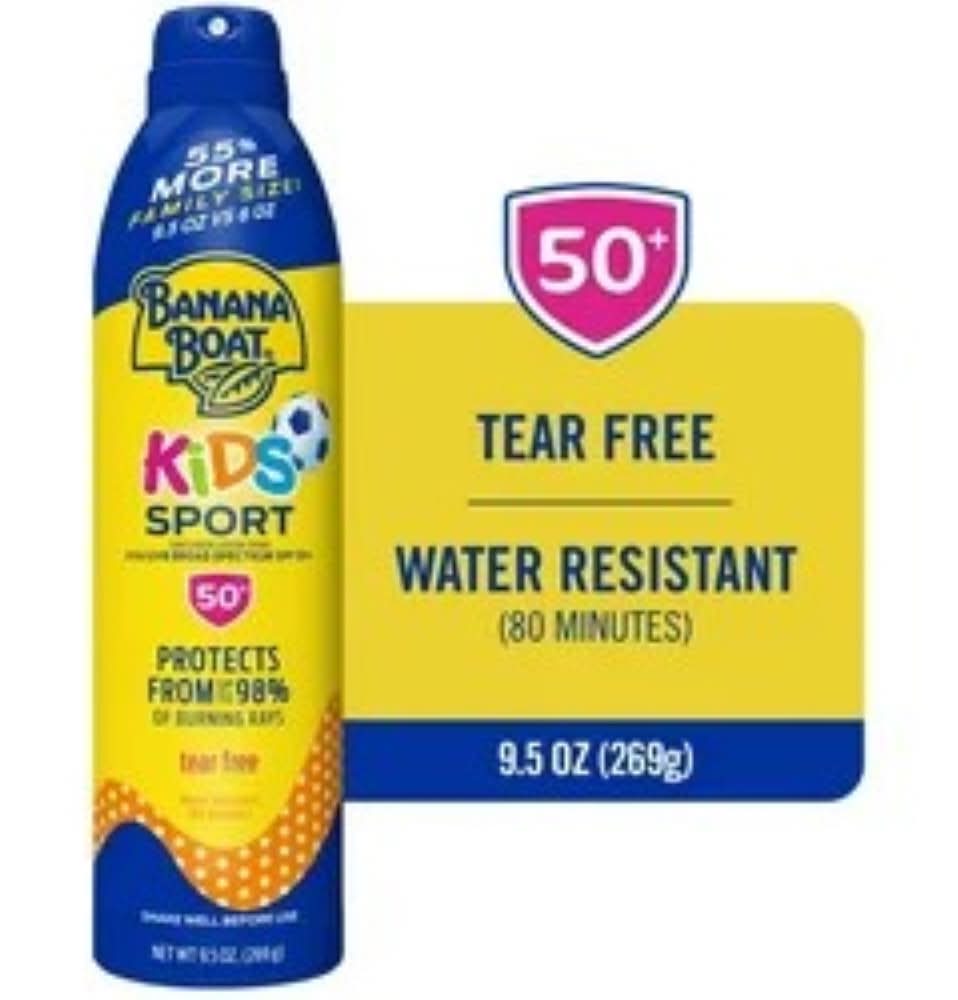 Banana Boat Kids Sport Water Resistant Sunscreen Spray Spf 50+ (9.5 oz)