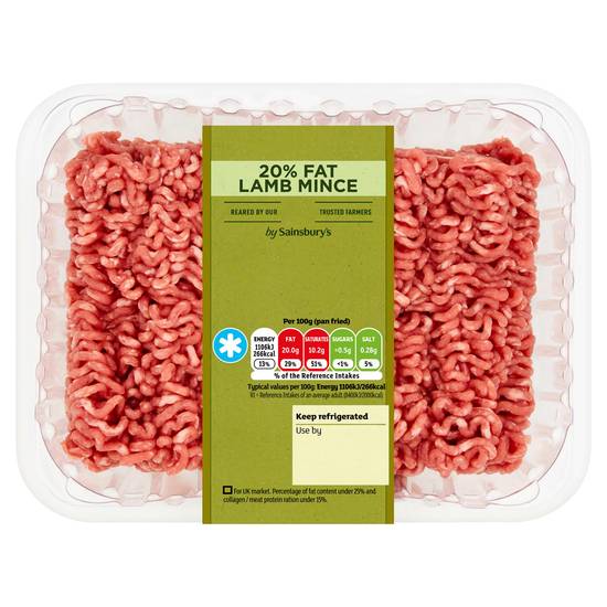 Sainsbury's British or New Zealand 20% Fat Lamb Mince 500g