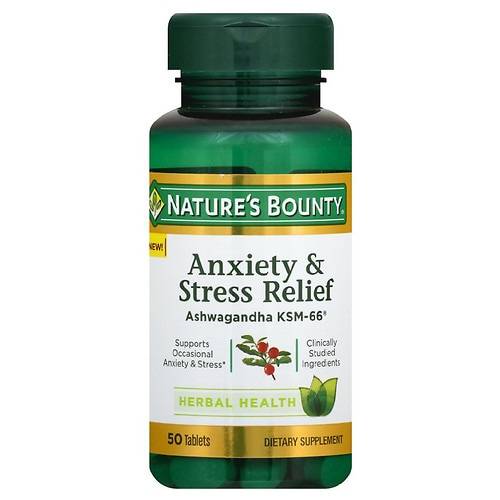 Nature's Bounty Anxiety & Stress Relief, Ashwagandha Ksm-66 - 50.0 ea