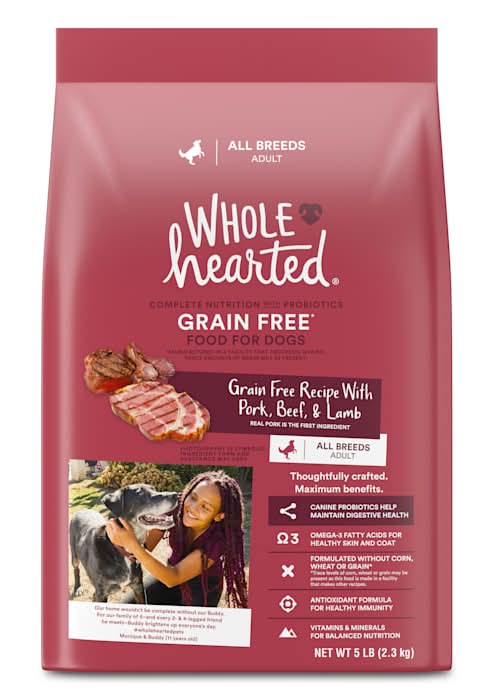 WholeHearted Grain Free Pork, Beef & Lamb Recipe Dry Dog Food, 5 lbs.