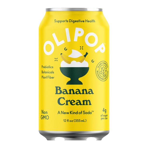 Olipop Banana Cream Soda (12oz can)