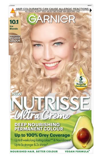 Garnier 10.1 Ice Blonde, Nutrisse Ultra Creme Deep Nourishing Permanent Colour