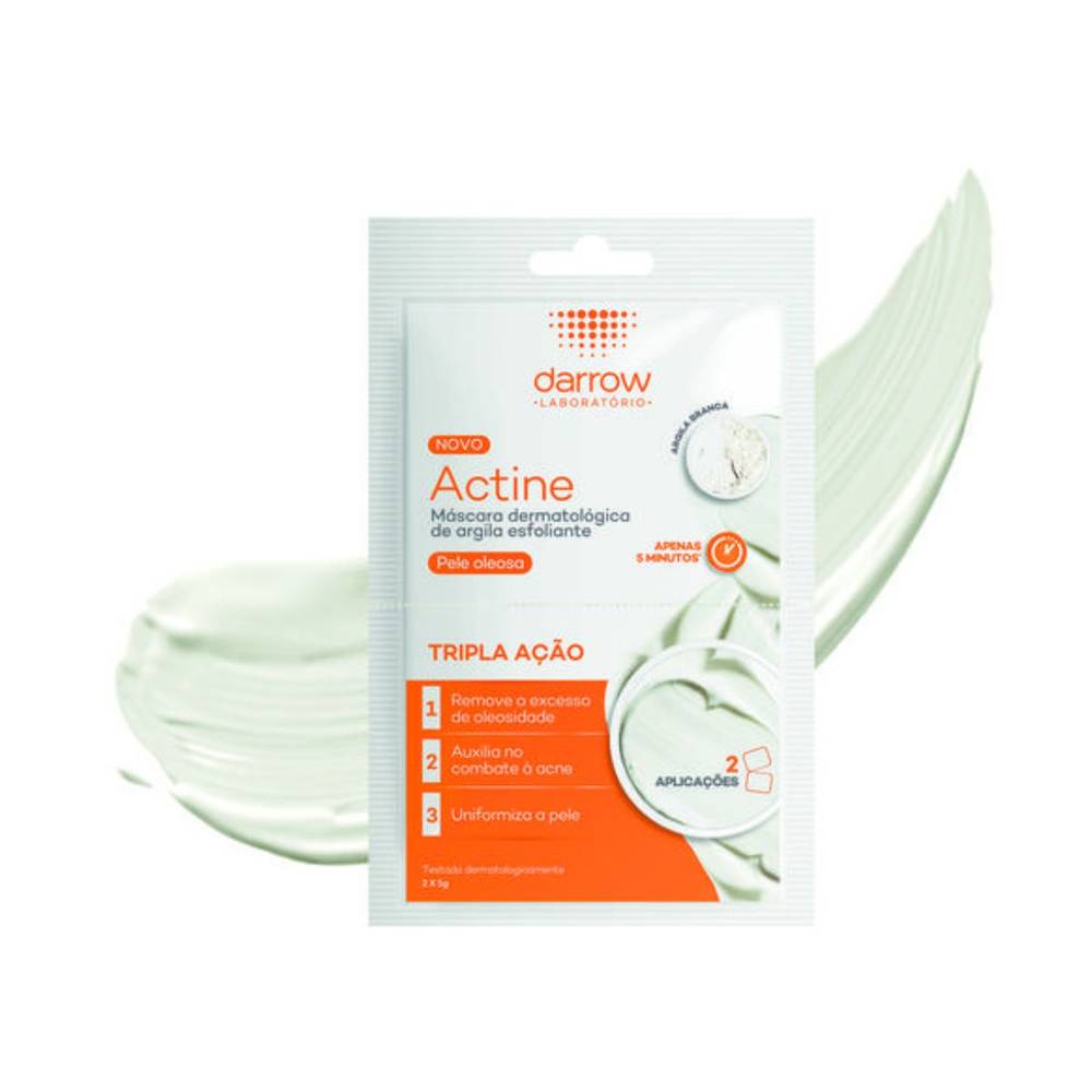 Darrow máscara esfoliante de argila para peles oleosas actine (2x5g)
