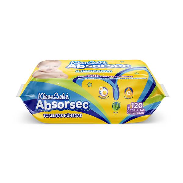 Kleenbebé toallitas húmedas absorsec (120 un)