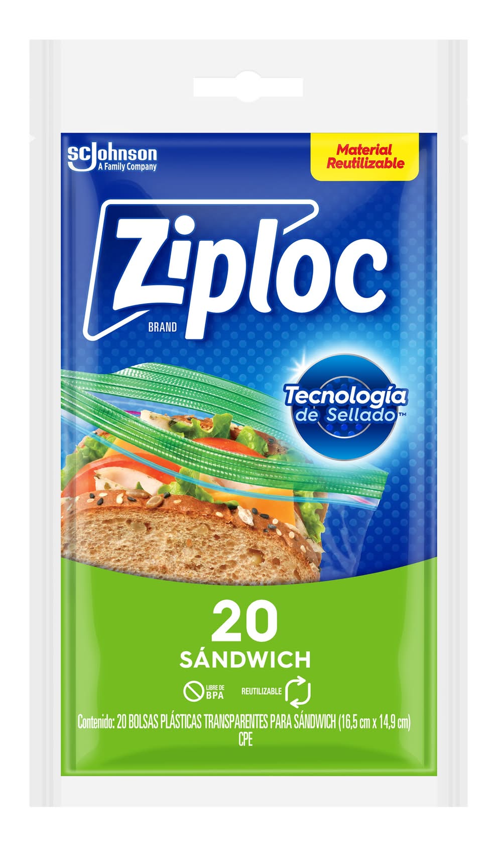 Ziploc · Bolsas herméticas para sandwich econopack (20 un)