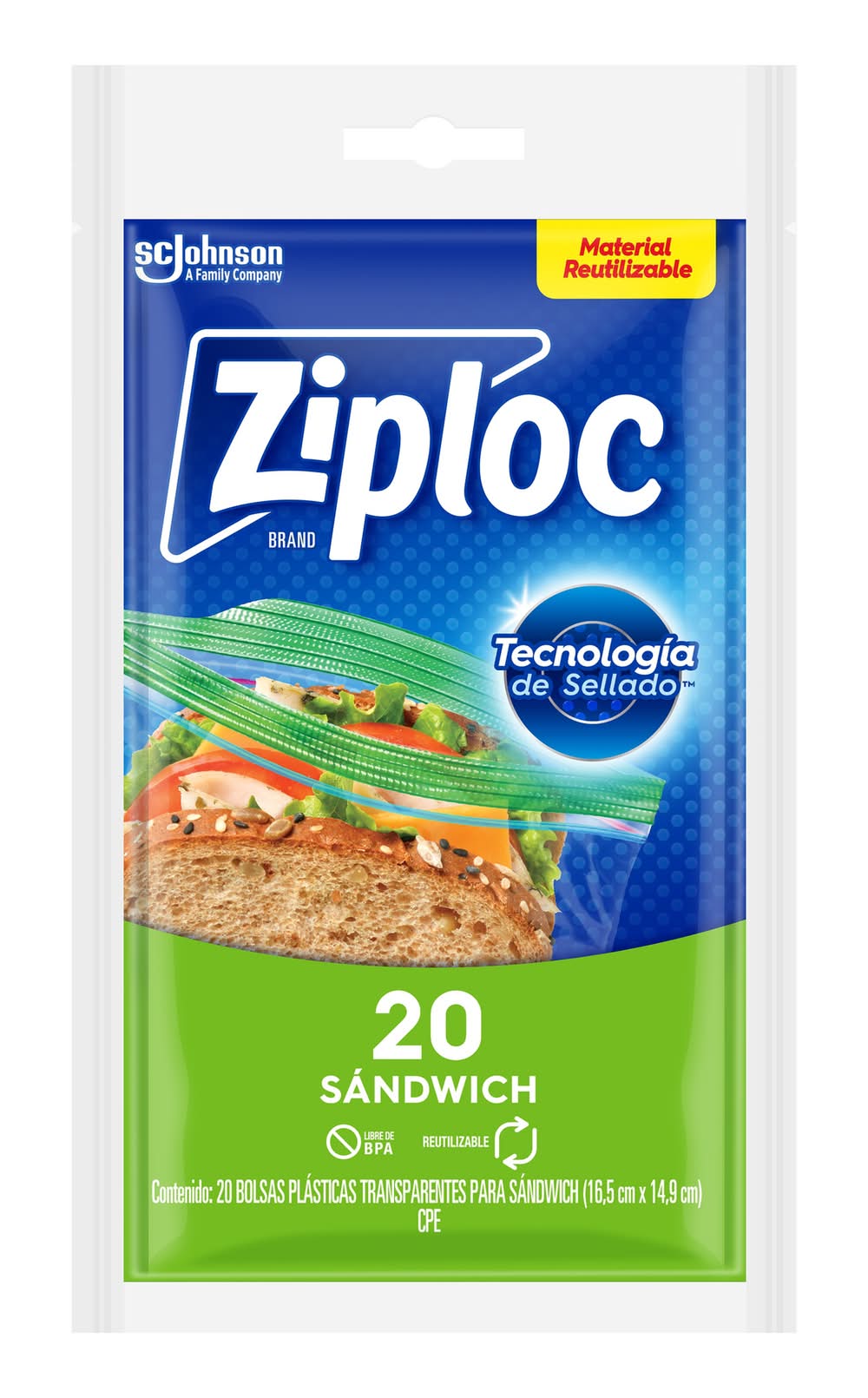 Ziploc · Bolsas herméticas para sandwich econopack (20 un)