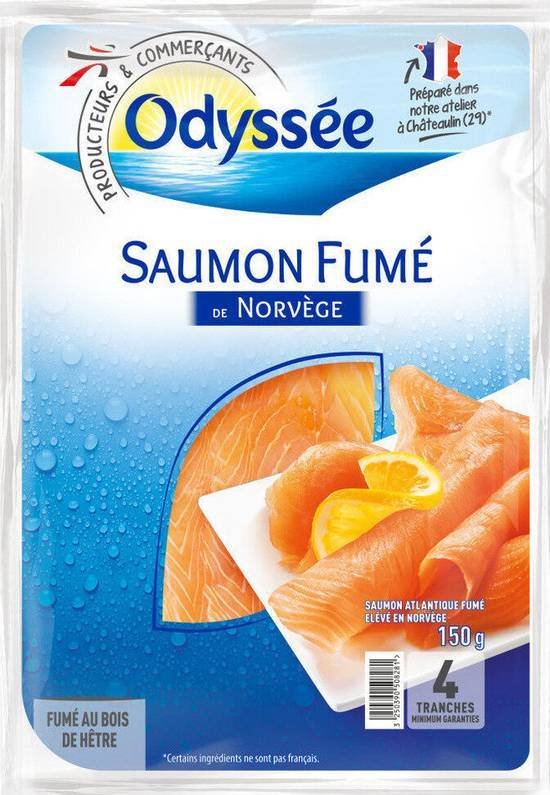 Saumon fumé norvège - odyssee - 150g