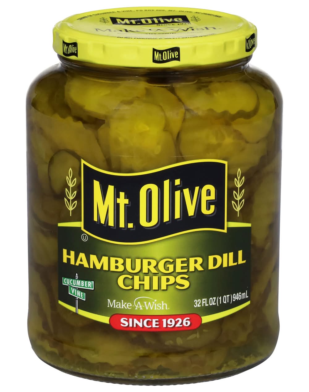 Mt. Olive Hamburger Dill Chips Pickles (32 fl oz)