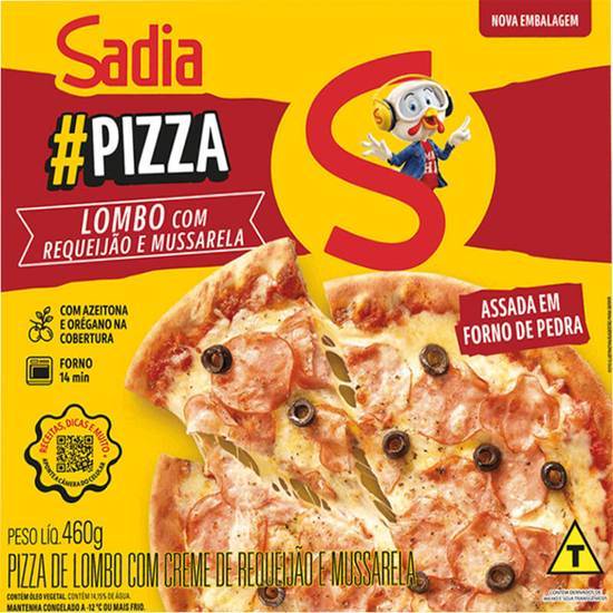 Sadia pizza congelada de lombo com requeijão e mussarela (460 g)