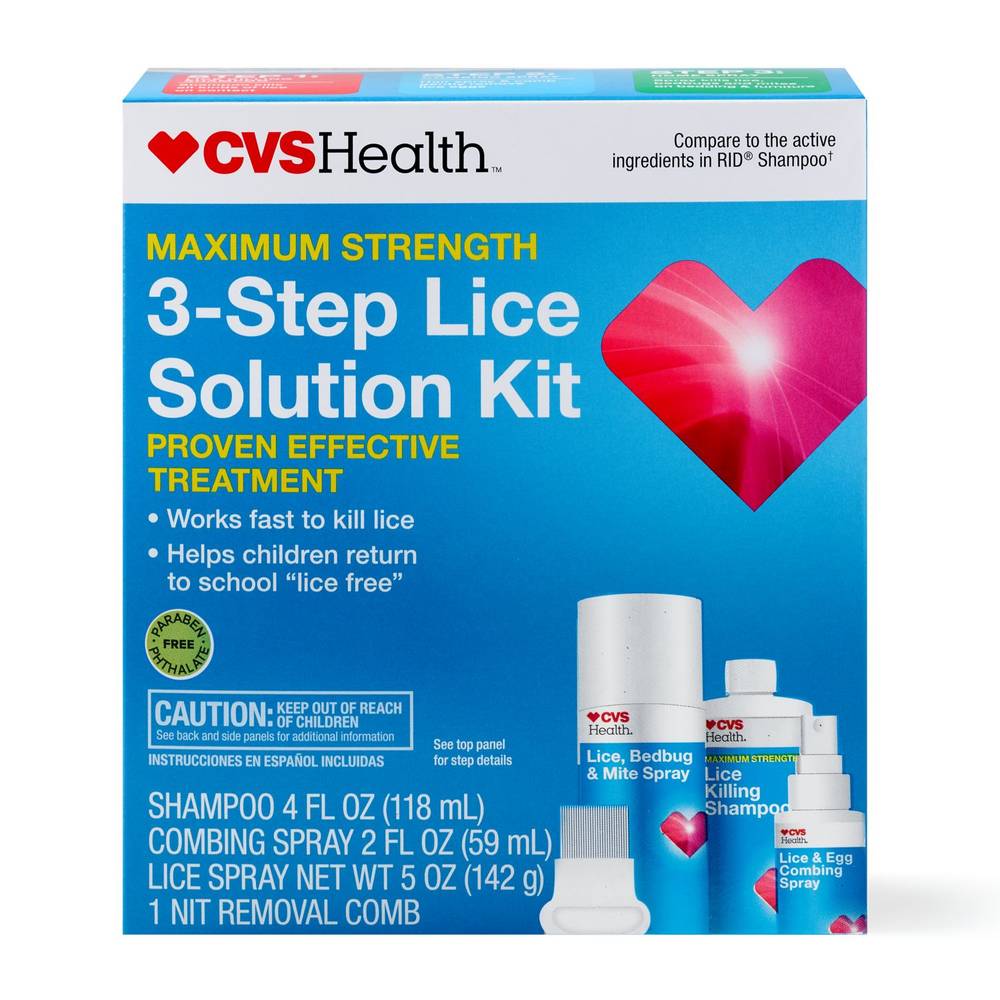 Cvs Health Maximum Strength 3-Step Lice Solution Kit