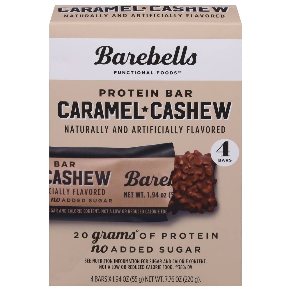 Barebells Functional Foods Protein Bars, Caramel-Cashew (7.76 oz, 4 ct)