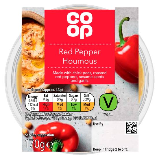 Co-Op Red Pepper Houmous 170g