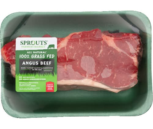 Sprouts 100% Grass-Fed Fresh Boneless Angus Beef New York Steak (Avg. 1lb)
