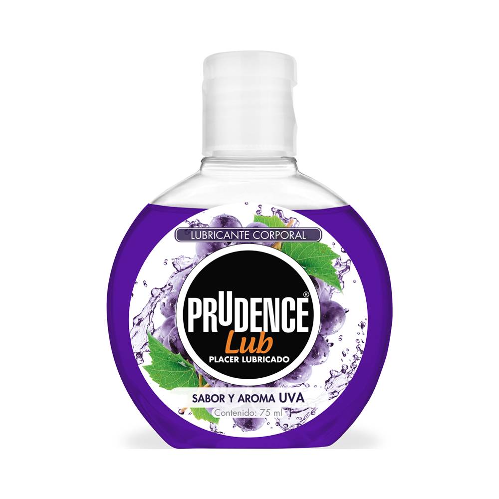 Prudence lubricante corporal sabor y aroma uva (botella 75 ml)
