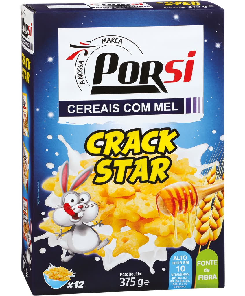 Porsi - Cereais crack star, embalagem de 375g