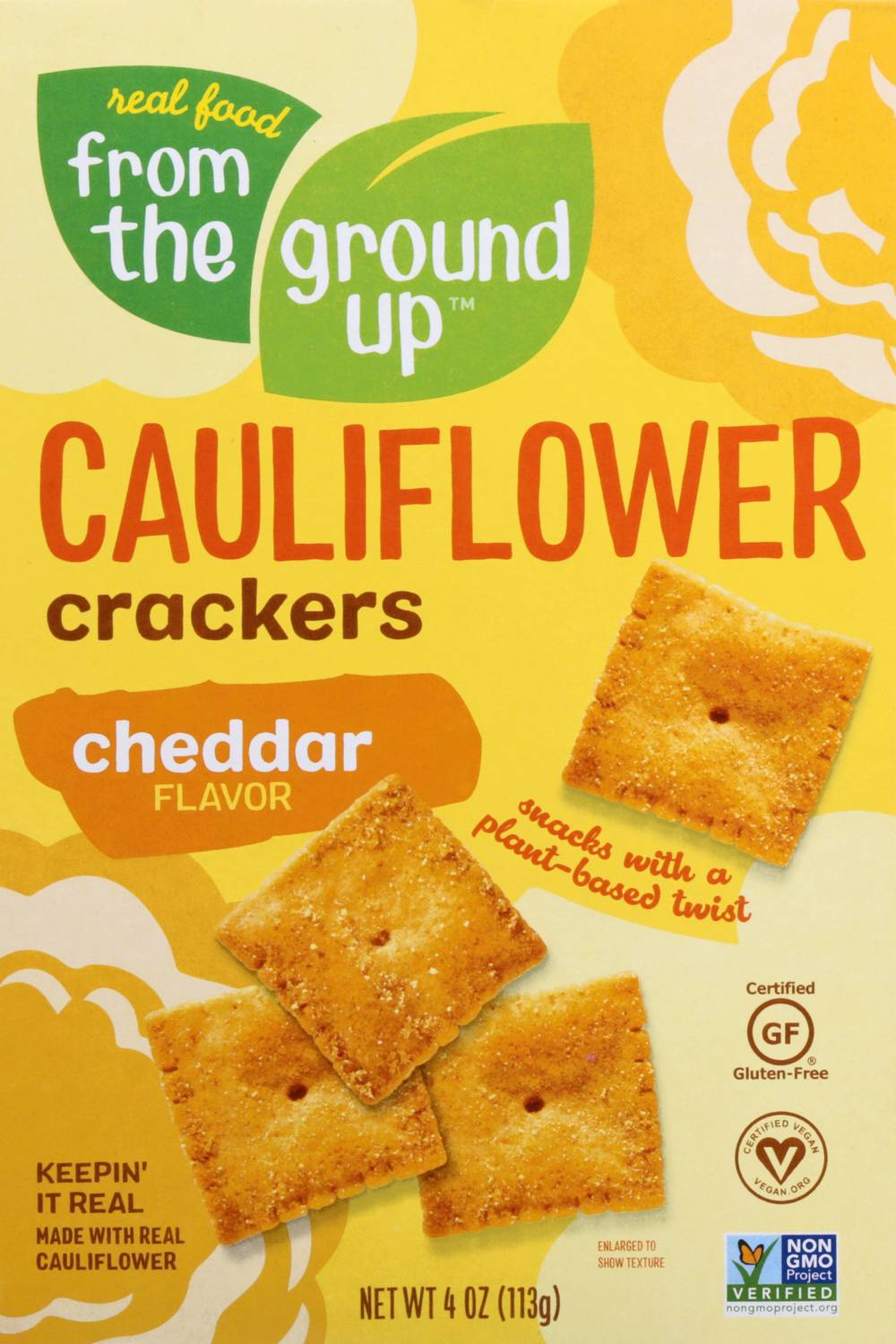 From The Ground Up Vegan Cauliflower Cheddar Crackers (4 oz)