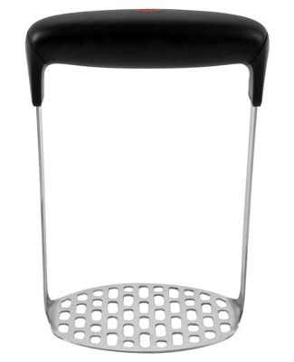 OXO Good Grips Stainless Steel Smooth Potato Masher, 7.2 in, Black