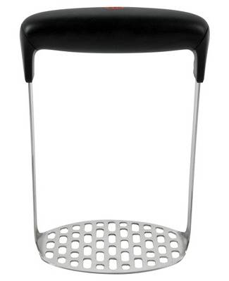 OXO Good Grips Stainless Steel Smooth Potato Masher, 7.2 in, Black