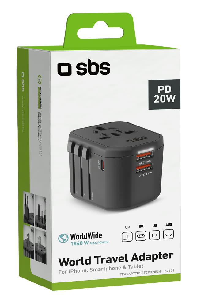 SBS - Adaptateur voyage universel 20w