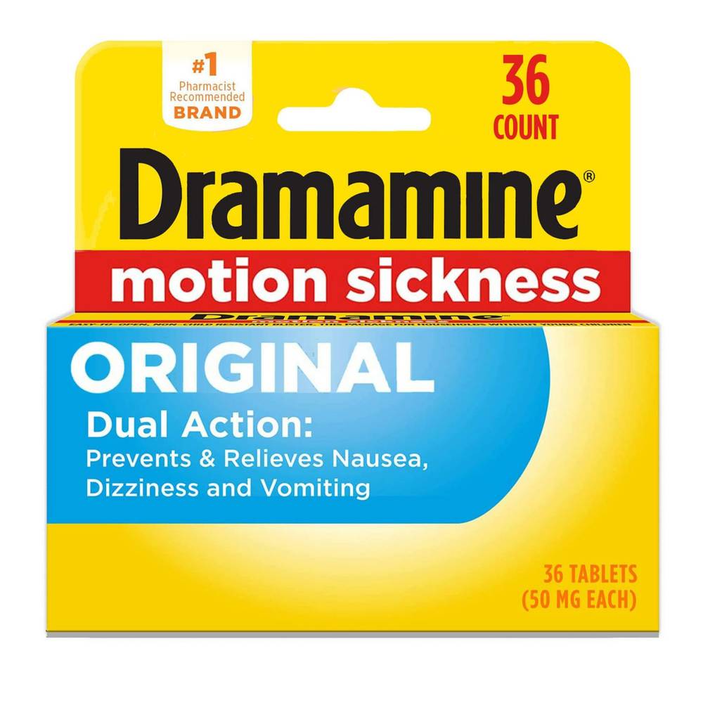 Dramamine Original Dual-Action Motion Sickness Relief Tablets, 36 Ct