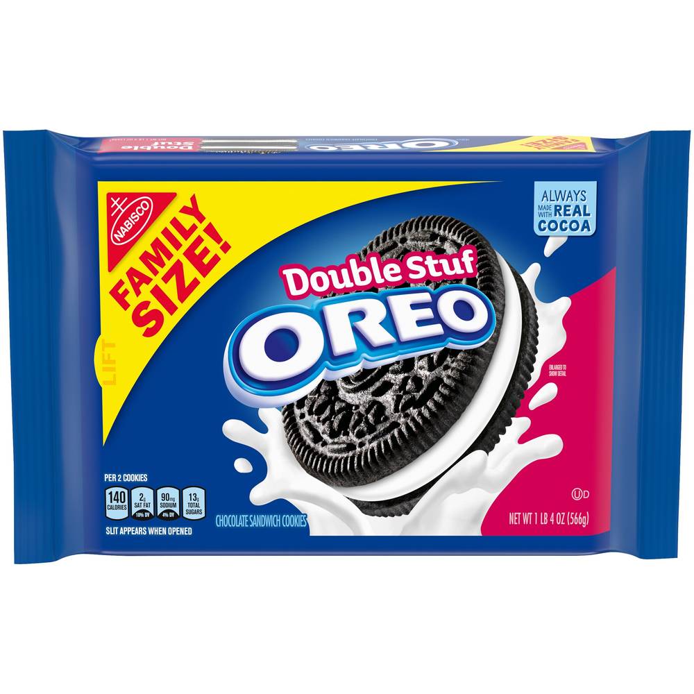 Oreo, Double Stuf Chocolate Sandwich Cookies, Family Size, 18.71 Oz