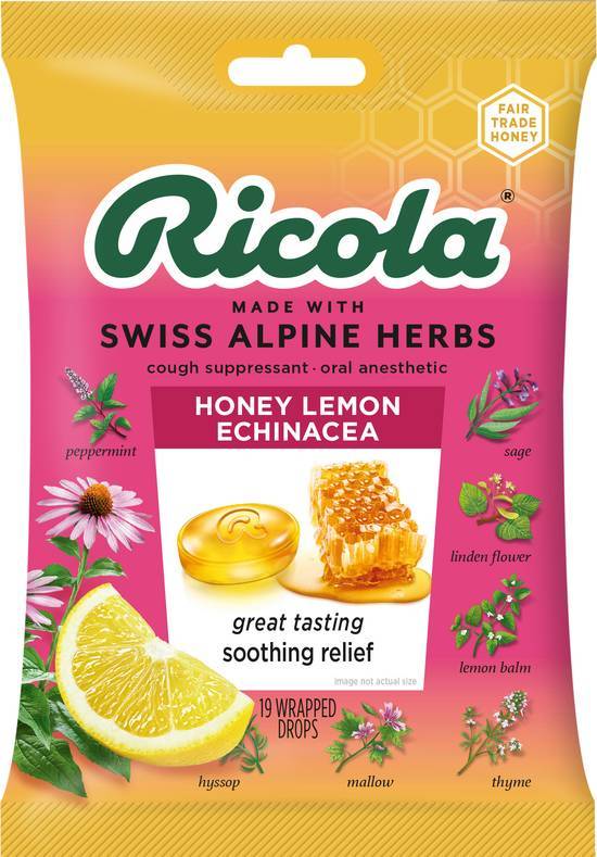 Ricola Honey Lemon With Echinacea Cough Suppressant (19 ct)