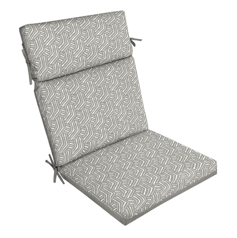 Style Selections 20-in x 21-in Neutral Geo High back patio chair cushion