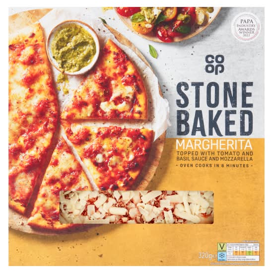Co-op Stonebaked Thin & Crispy Margherita Pizza (320g)