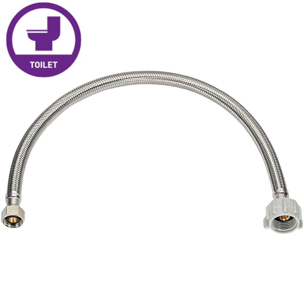 RELIABILT 1/2-in compression x 7/8-in FIP x 12-in Braided Stainless Steel Flexible Toilet Supply Line | 7233-12-12-2-RB