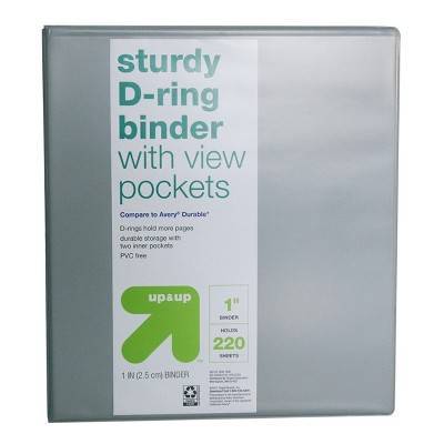 Up&Up Ring Binder Clear View (gray)