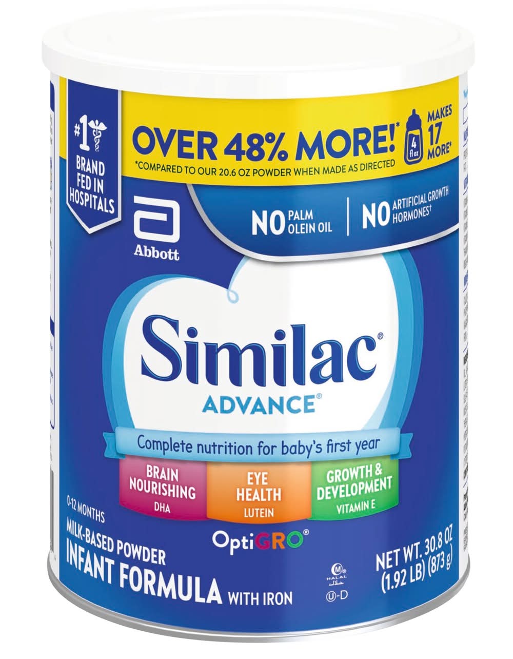 Similac Advance Infant Formula With Iron Milk Based Powder (30.8 oz)