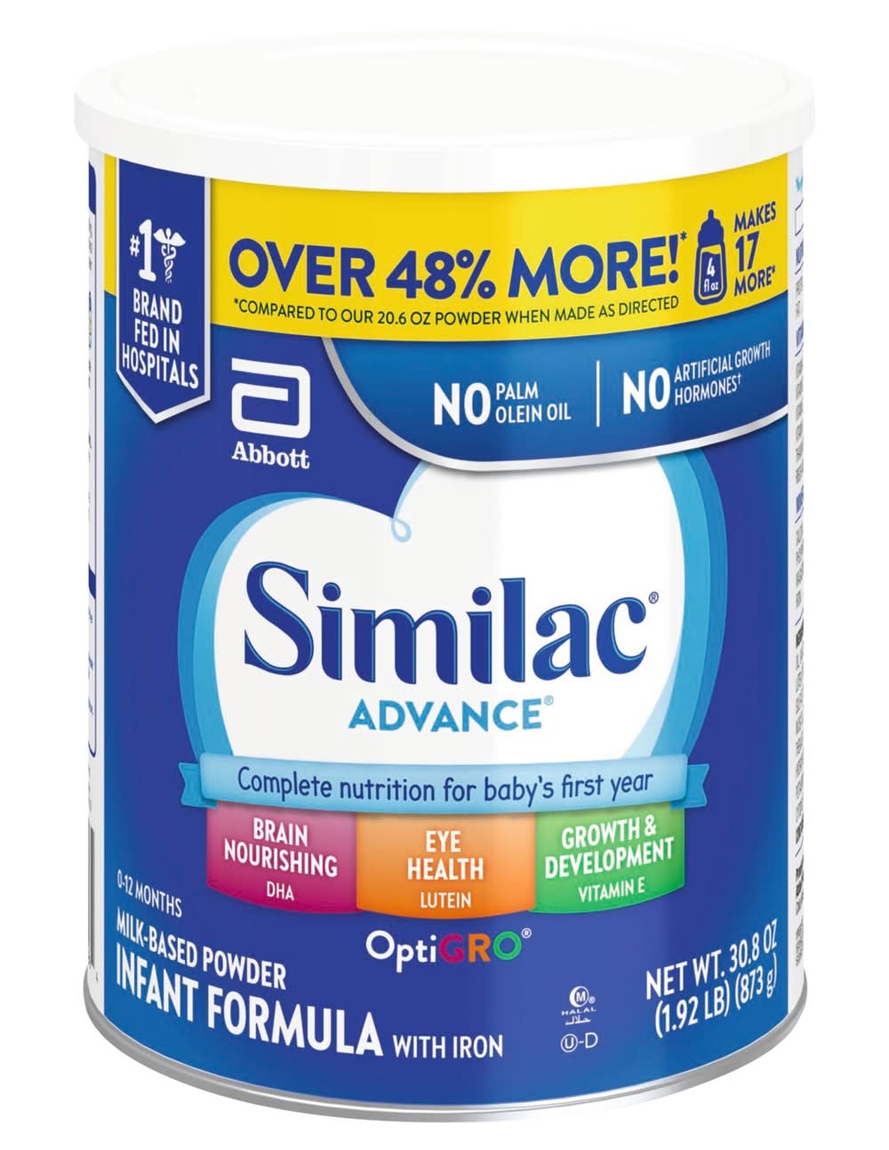 Similac Advance Milk Based Powder Infant Formula, 0-12 Months (30.8 oz)