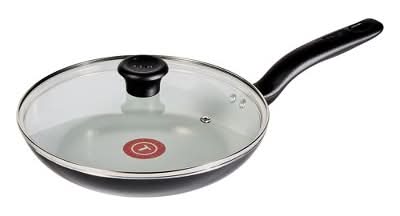 T-Fal Simply Cook Ceramic Nonstick Fry Pan With Lid, 10.5 in, Black (2 ct)