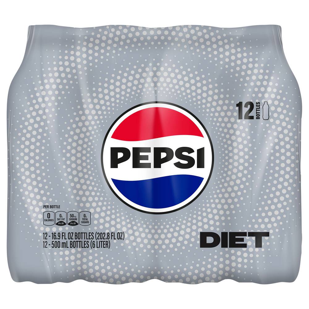 Pepsi Diet Soda (12 ct, 16.9 fl oz)