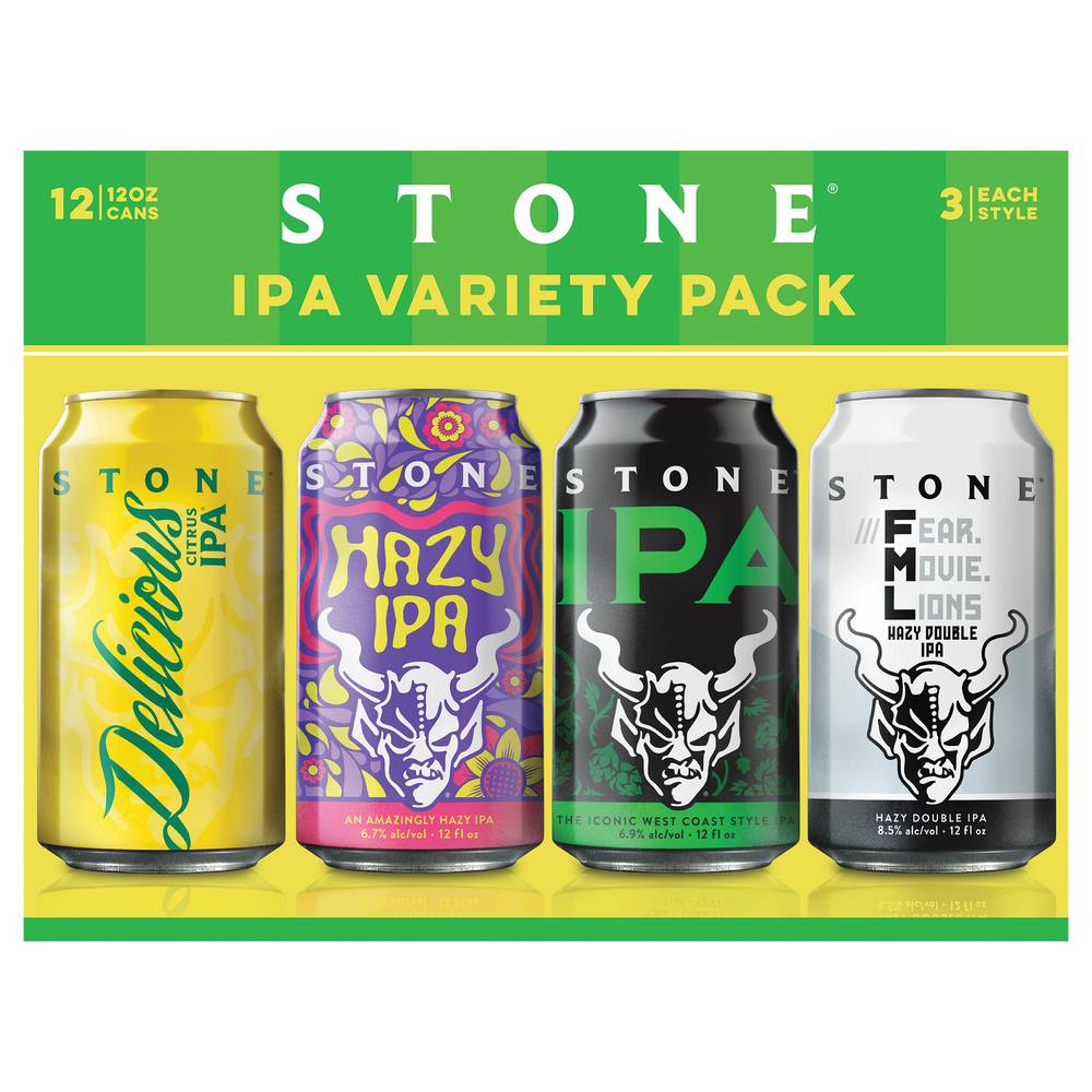 Stone Domestic Ipa Beer Variety pack (12 x 12 oz)