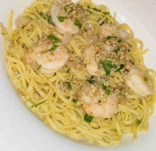 Shrimp Scampi A la Corleone/w Caesar Salad