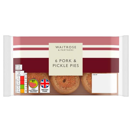 Waitrose Summer Pork & Pickle Pies (6 ct)