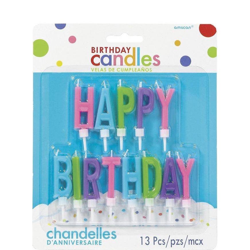 Party City Bright Happy Birthday Toothpick Candle Set (multicolor)