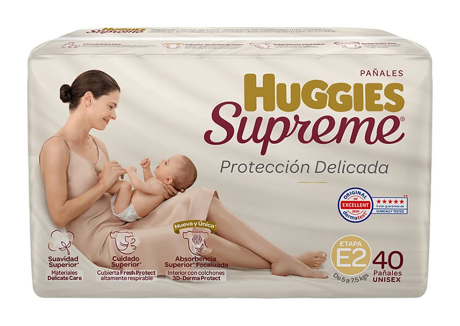 Huggies · Supreme pañales desechables para bebé, Etapa 2 (40 un)