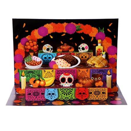 Altar plegable día de muertos, 21 x 33 x 21 cm