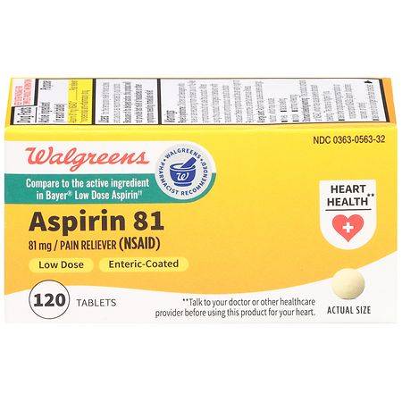 Walgreens Aspirin Low Dose 81 mg Enteric Coated Tablets