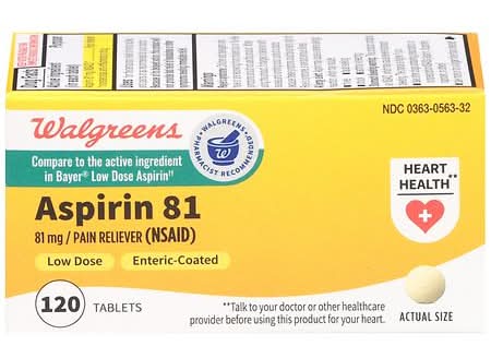 Walgreens Aspirin Low Dose 81 mg Enteric Coated Tablets (120 ct)