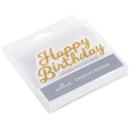 Hallmark Gold Script Happy Birthday Candles