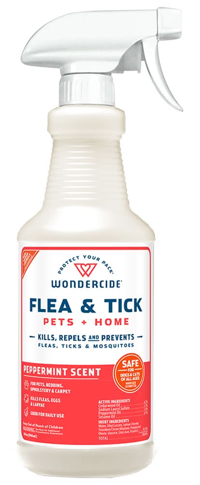 Wondercide Flea & Tick Peppermint Scent Spray for Pets + Home w/ Natural Essential Oils (16 fl oz)