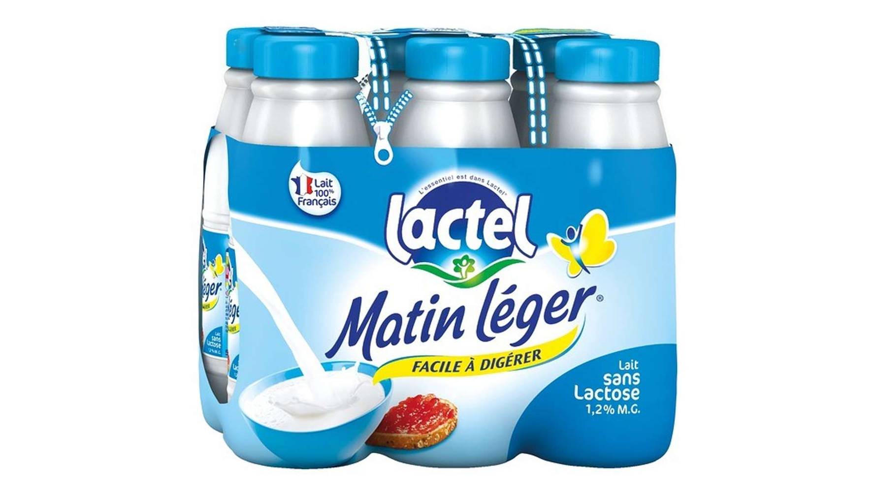 Lactel Lait demi-écrémé, 0,5% de lactose, 1,2% de matière grasse Les 6 bouteilles de 50cl