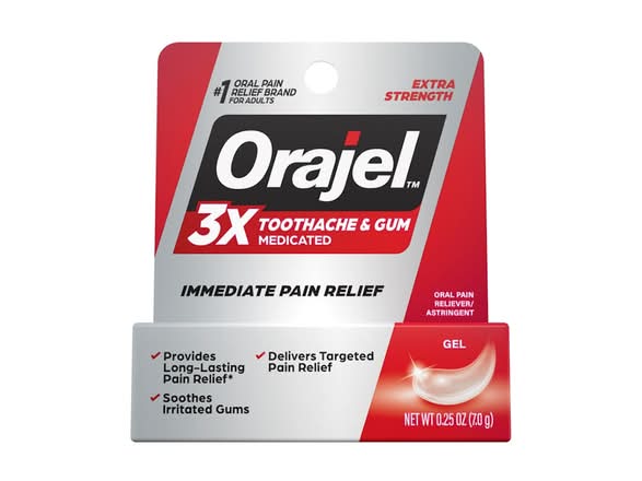 Orajel 3X Medicated Toothache & Gum Relief Gel 0.25 Oz