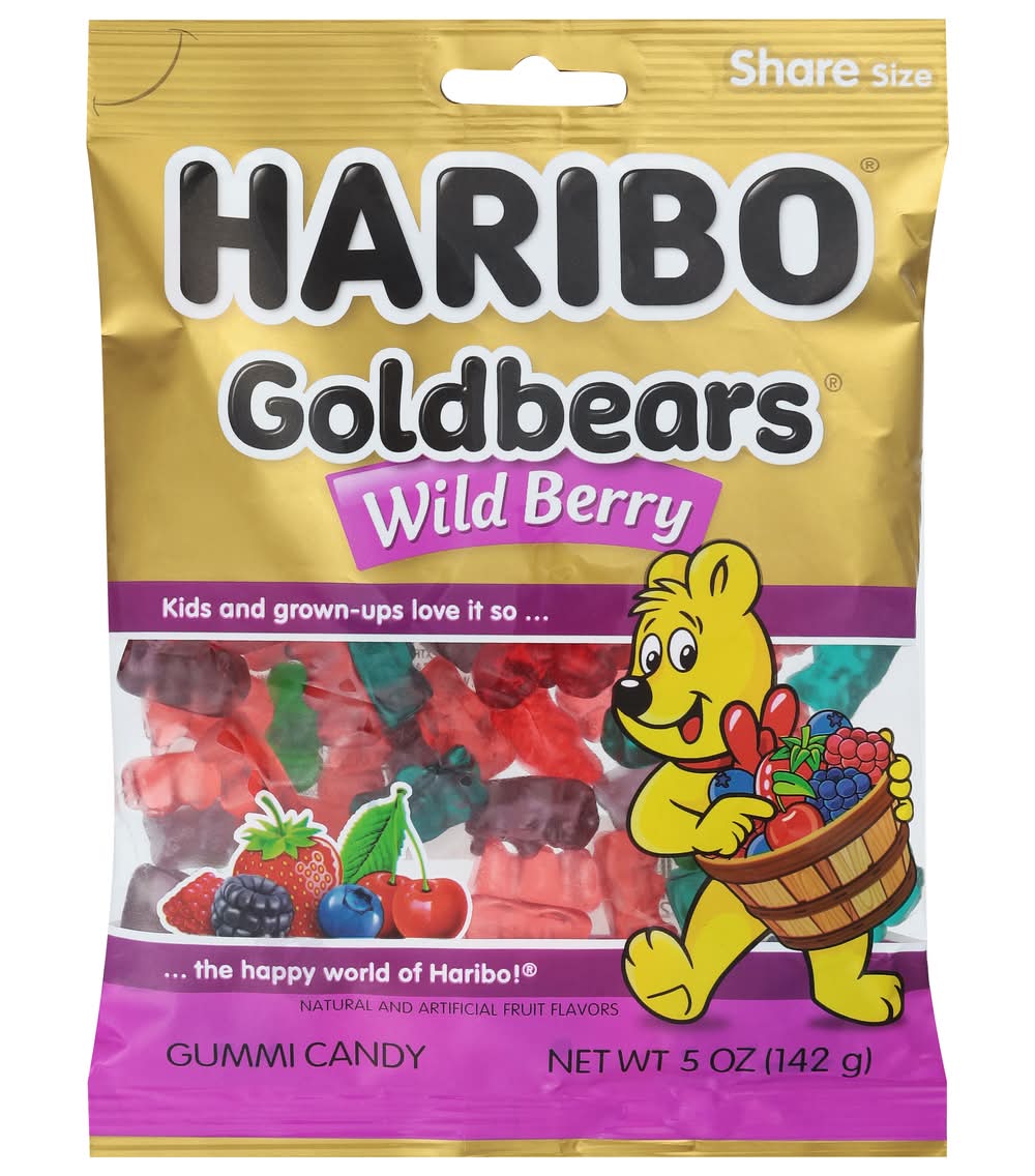 Haribo Share Size Goldbears Gummi Candy, Wild Berry (5 oz)