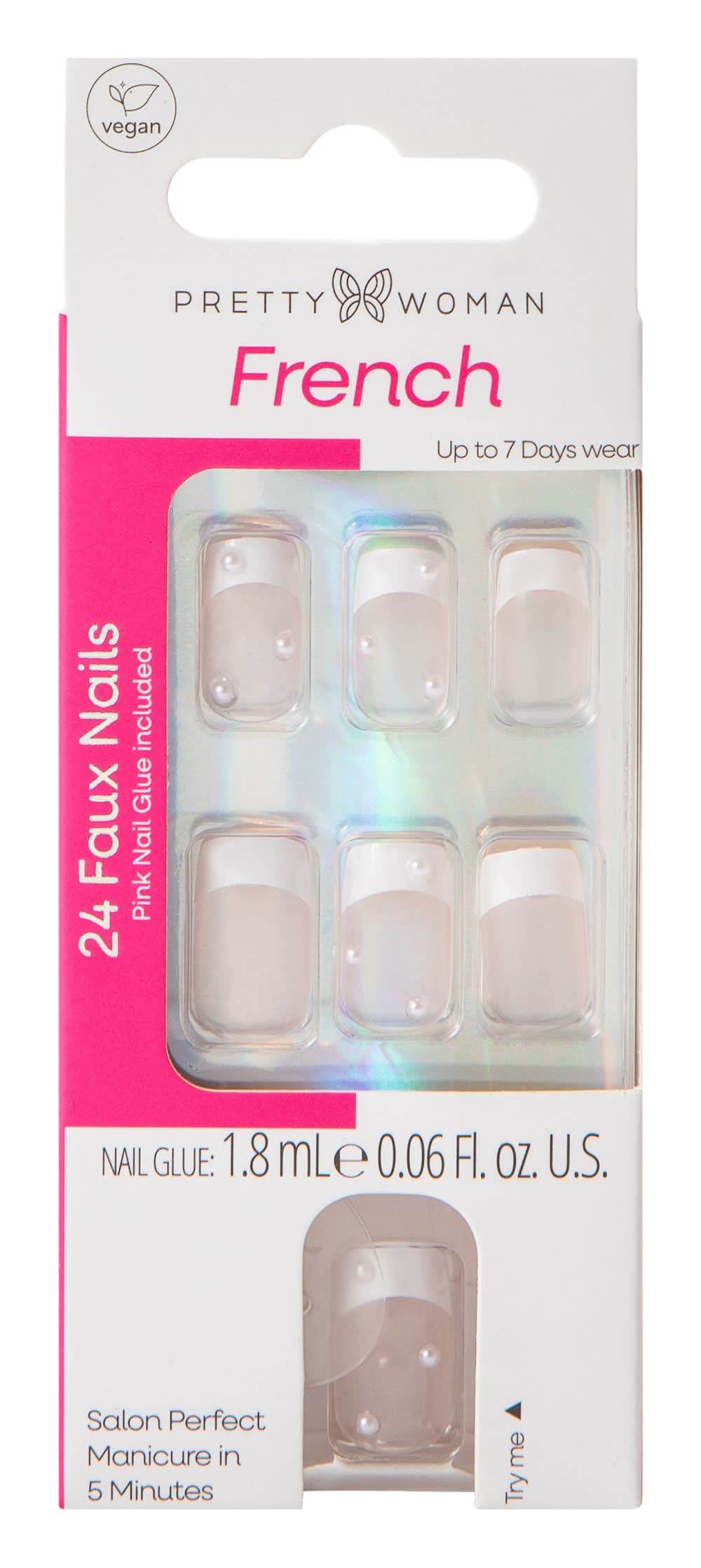 Pretty Woman French Nails Set Pink/Dots