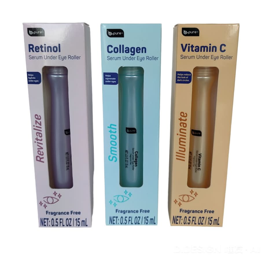B.pure Retinol Collagen Vitamin C Serum Under Eye Rollers (3 x 0.5 fl oz)
