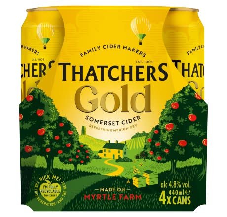 Thatchers Gold Somerset Cider Beer (4 x 440ml)